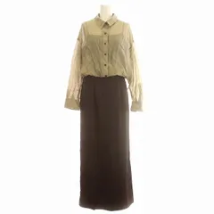 スナイデル SNIDEL 23AW シャツドッキングサテンワンピ シャツワンピース シアー 長袖 ロング ワンピース 1 S ベージュ 茶 /☆G