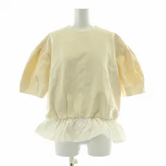 エミ emmi wellness&oneness ポンチフリルコンピプルオーバー カットソー 五分袖 クルーネック ストレッチ ペプラム 切替 F アイボリー 3WCT234051 /BB