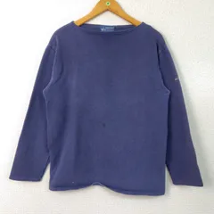 SAINT JAMES セントジェームス バスクシャツ 無地 ブルー F5サイズ レディース 古着 クラシック シンプル