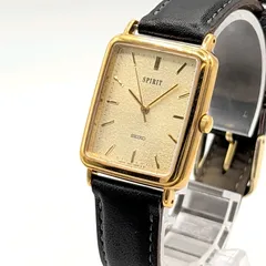 SEIKO SPILIT 5E21-5B80 Watch Quartz Men's Square Gold dial Y2K 00S Vintage セイコー スピリット 時計 メンズ クオーツ スクエア ゴールド ゴールド文字盤 ヴィンテージ 稼働品