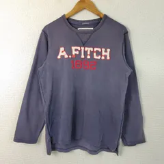 Abercrombie & Fitch アバクロンビー&フィッチ ロンT ロゴ刺繍 ネイビー Mサイズ メンズ 古着 アメカジ ストリート