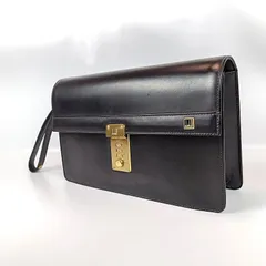 dunhill ダンヒル クラッチバッグ セカンドバッグ ダイヤルロック式 レザー メンズ 紳士用 黒 ブラック ゴールド金具