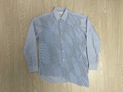 コム・デ・ギャルソン シャツ ネジレ ブルー ストライプ シャツ AD2015