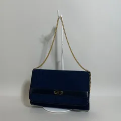 2601-145｜ディオール ショルダーバッグ ブラック×ネイビー トロッター柄