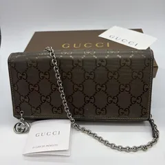 美品💛GUCCI  グッチ GG チェーンウォレット　二つ折り財布　GG柄  付属品（箱、購入店保証書、取説）　116ｰ7