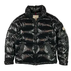 MONCLER★モンクレール【MAYA】メンズ ブランドアイコンワッペン付き シャイニーナイロン ダブルジップ ダウンジャケット 訳あり (0/約SM相当) メンズダウンジャケット 冬服 春服 カジュアル ジャケット ブランド ブラック