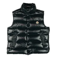 美品★MONCLER・モンクレール【TIB GILET】メンズ ブランドアイコンワッペン付き ナイロン ダブルジップボタン比翼仕立て ダウンジベスト (3/約L相当) メンズダウン メンズダウンベスト 冬服 春服 カジュアル ブランド ブラック