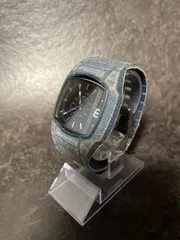 【希少】DIESEL 腕時計 DZ-1669 デニム メンズ ディーゼル インディゴ 3針 クォーツ カジュアル スクエア ブランド ウォッチ お洒落 watch 稼働品 希少モデル 人気 廃盤 匿名配送 ラバーベルト ネイビー DZ1669