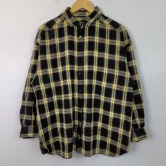 coen コーエン 長袖シャツ チェック柄 イエロー Fサイズ レディース 古着 シンプル レトロ アメカジ オーバーサイズ