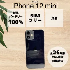 【BT100%】iPhone 12 mini 64GB ブラック SIMフリー #173