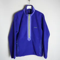 80s patagonia パタゴニア 25961 ハーフジップ フリース ジャケット シンチラ プルオーバー パープル紫S USA製 ビンテージ 本物504P4♪