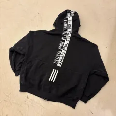 アディダス 白 3本線 ブラック ジップアップパーカー