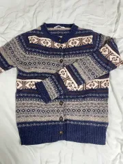 ヴィンテージ ノルディック パータン ニット カーディガン