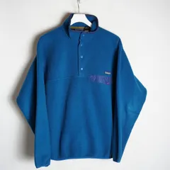 希少 90s patagonia パタゴニア 25450FA99 シンチラ スナップT プルオーバー フリース ジャケット ブルー 青M USA製 正規 本物504P23♪