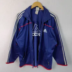 90s adidas アディダス トラックジャケット ロゴ刺繍 ネイビー Mサイズ メンズ 古着 スポーツMIX ストリート