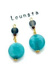 4187グリーンのプチプラピアス 樹脂ピアス