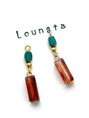 4188ブルー べっ甲ピアス 樹脂ピアス