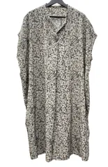 ワイズ Y's フォーリビング for living ノースリーブ フレンチスリーブ Vネック ロングワンピース 日本製 BEIGE ベージュ系 ワンピース 花・植物 ベージュ 104LT-360のサムネイル