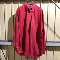 1751 TOMMY HILFIGER 長袖シャツ レッド 34/35 XL相当 トミーヒルフィガー チェック柄 古着卸 アメリカ仕入