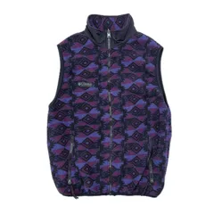 90s COLUMBIA コロンビア 総柄 ネイティブ柄 フリース ベスト USA製