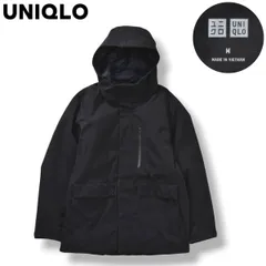 【フィルパワー640以上！】 ユニクロ UNIQLO ハイブリッド ダウン パーカー ウィンド ジャケット ブルゾン ジャンパー 裏地 キルティング M ブラック シティールック カジュアル タウンユース レジャー メンズ