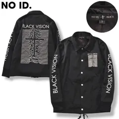 ノーアイディー NO ID. ジョイ ディヴィジョン JOY DIVISION オマージュ デザイン ブラックヴィジョン BLACK VISION ロゴ プリント コーチ ジャケット ブルゾン 3 ブラック ストリート ロック パンク メンズ