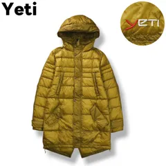 【軽量】 イエティ Yeti キルティング ダウン コート ロング ジャケット パーカー ジャンパー ウィンドブレーカー S マスタード アウトドア ウェア タウンユース レジャー アクティビティ メンズ
