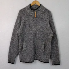 90s FIRST DOWN ファーストダウン フルジップニット グレー Lサイズ メンズ 古着 ストリート アメカジ