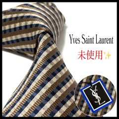 イヴサンローラン YSL ネクタイ 8cm幅 ストライプ 光沢感のある生地 23