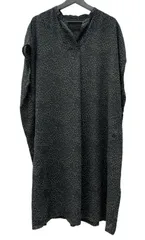 ワイズ Y's フォーリビング for living ノースリーブ フレンチスリーブ Vネック シアー ロングワンピース ドット 水玉 日本製 BLACK 黒 ブラック系 ワンピース 総柄 ブラック 104LT-361のサムネイル