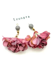 4195タッセルピアス フリンジピアス ピンク 樹脂ピアス