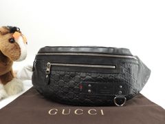 GUCCI ウエストバッグ ボディバッグ 246409 黒 レザー シェリー - メルカリ