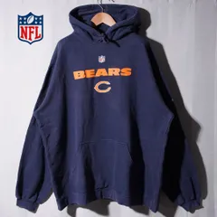 NFL シカゴ ベアーズ Chicago BEARS パーカー XL ネイビー 00s Reebok リーボック アメフト ストリート オーバーサイズ ビッグシルエット スポーツ 古着 F703