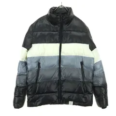 AZUL by moussy アズールバイマウジー ボーダー 中綿ジャケット M ブラック系 メンズ 古着