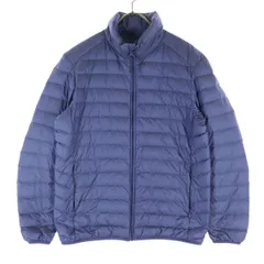美品 UNIQLO ユニクロ 薄手 ダウンジャケット M ブルーパープル メンズ 古着