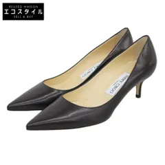 JIMMY CHOO ジミーチュウ 新品同様 レザー AZA ポインテッドトゥ パンプス レディース ブラック 36 1/2 36.5