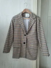 チェック ダブルボタン ジャケット