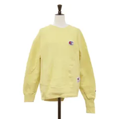 【美品】Champion チャンピオン UNDERCOVER スウェット イエロー サイズ:S | リバースウィーブ(R) クルーネック スウェットシャツ | プルオーバー 長袖 ビーズ刺繍 裏起毛 アシンメトリー | コラボ【レディース】【中古】