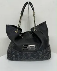 バレンシアガ ビックロゴ シルバー バケット チェーン ショッパーバッグ ショルダー トート