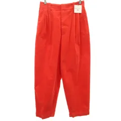 未使用 UNIQLO ユニクロ MARNI マルニ コラボ ワイドフィット タック コーデュロイパンツ L 朱色 レディース 古着