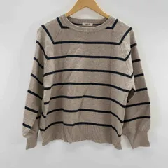 studio CLIP スタディオクリップ レディース ニット/セーター ベージュ×ブラック ボーダー柄