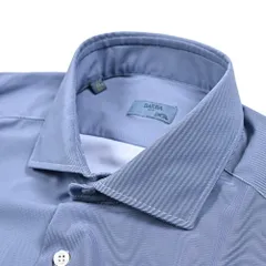 BARBA バルバ / BACTIVE ドレスシャツ ワイシャツ ホリゾンタルカラー 長袖  メンズ ナイロン ストレッチ ブルー イタリア製 435759