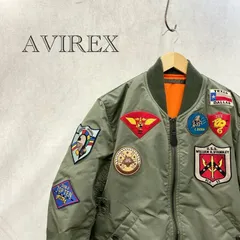 AVIREX MA-1 フライト ジャケット 6162193 アウター XL カーキ ワッペン カスタム メンズ ファッション _201023