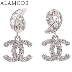 CHANEL(シャネル) ココマーク ラインストーン スウィング ピアス メタル ピアス アクセサリー ジュエリー ぶら下がり シルバー銀 レディース 40802181729【中古】【アラモード】