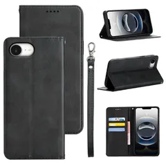 適用 iPhone 16E ケース 手帳型 手帳型ケース 適用 いPhone 16e スマホケース カバー 手帳型 PUレザー カード収納 財布型 耐衝撃 ケース マグネット スタンド機能付き 5色(適用 iPhone16E ケース手帳型) (ブラック) 1