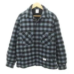 BEDWIN & THE HEARTBREAKERS ベドウィン アンド ザ ハートブレイカーズ ウール チェック ジャケット 厚手 N3 約Lサイズ 紺 ネイビー