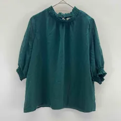 earth music&ecology アースミュージックアンドエコロジー レディース 半袖シャツ/ブラウス グリーン　ポリエステル　ドット柄