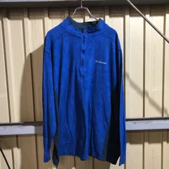 1759 Columbia ハーフジップフリーストレーナー ブルー XXL コロンビア ワンポイント 刺繍ロゴ アウトドア 古着卸 アメリカ仕入