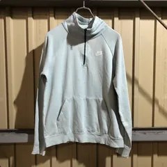 1760 NIKE ハーフジップトレーナー 水色 S ナイキ スウェット ワンポイント 刺繍ロゴ 古着卸 アメリカ仕入