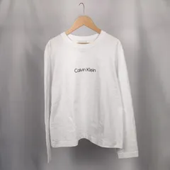Calvin Klein ロゴプリント 長袖Tシャツ ホワイト サイズM レディース